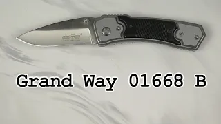 Нож карманный Grand Way 01668 B, распаковка и обзор.