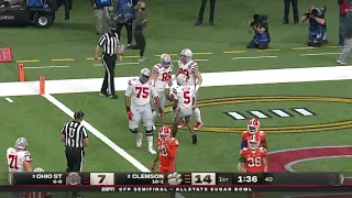 Fields Slings It Past Defender On 4th And Goal Ohio State Vs Clemson Sugar Bowl Highlights 2020