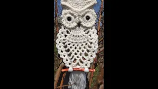 СОВА крючком.ПАННО. Подробный мастер - класс. / OWL crocheted. Detailed master class.