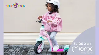 Дитячий самокат-біговел 2в1 з LED колесами MoMi ELIOS | balance bike and scooter