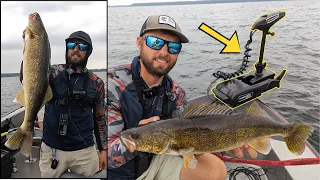Fishing AGGRESSIVE SUMMER Walleyes + Crazy New Trolling Motor