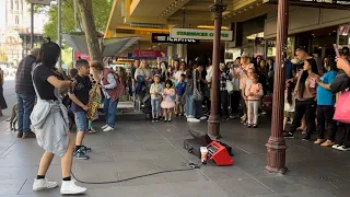 Billie Jean - Michael Jackson - Saxophone and Violin performance on Swanston Street by sibling duo