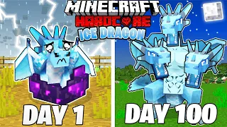 I Spent 100 Days as an ICE DRAGON in HARDCORE Minecraft!