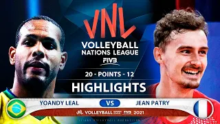Brazil vs France | VNL 2021 | Semifinal | Highlights | Yoandy Leal vs Jean Patry