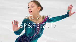 Alena Kostornaia 2017 // all spins sp and fs