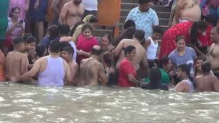 Devotees Holy Ganga bath at Haridwar-Uttrakhand-Char Dham Yatra 2022