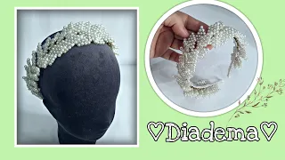 Diadema tutorial✨️🤍🤍✨️ //beaded diadema // handmade diadema