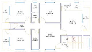 HOUSE PLAN DESIGN | EP 266 | 1200 SQUARE FEET 4 BHK BEDROOMS HOUSE PLAN | LAYOUT PLAN