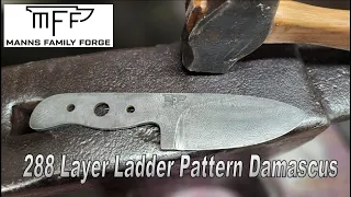 288 Layer Ladder Pattern Damascus Build with Bolivian Rosewood Handle