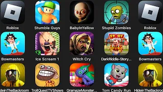 Roblox,Stumble Guyes,BabyInYellow,StupidZombies,Bowmasters,Ice Scream1,Witch Cry,