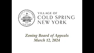 Zoning Board of Appeals 03-12-2024