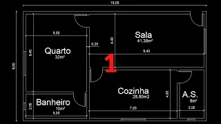 AutoCAD #01 - Como fazer a Planta Baixa de um Apartamento - Parte 1/2