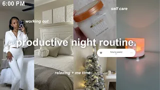 my 6PM PRODUCTIVE night routine | working out, shower routine, journaling, self care