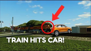 BNSF HITS CAR! *CAUGHT ON CAMERA*