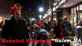 Salem Massachusetts 2023 Haunted Halloween 4k Night Walkthrough
