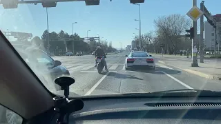 Audi R8 vs a motorcycle