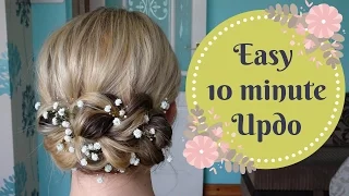 Easy Pull through braid updo hair tutorial - 10 minute hairstyle Prom, wedding, bridesmaids