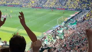 Der Werder Wahnsinn in Dortmund - im Querformat - die letzten 8 Minuten kurz nach dem Ausgleich .