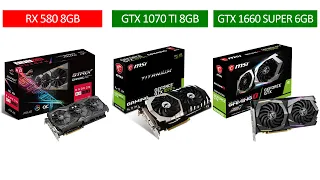 RX 580 VS GTX 1070 Ti VS GTX 1660 Super - i5 11400F - Gaming Comparisons