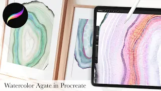 Watercolor Agates in Procreate // Geode watercolor tutorial