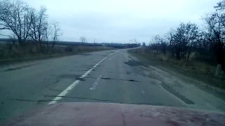 Европейская трасса Мариуполь-Запорожье в Украине.