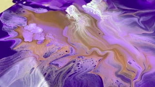 Dutch Pour Purple and Copper Acrylic Pouring Tutorial