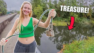 Magnet Fishing A Loaded Canal -  Treasure Found Magnet Fishing