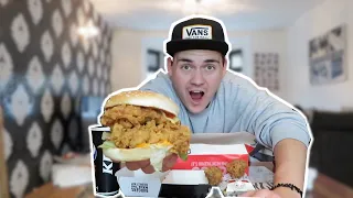 KFC ZINGER STACKER BOX MEAL REVIEW.