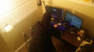 Exclusive video of Russian hacker caught in the act!