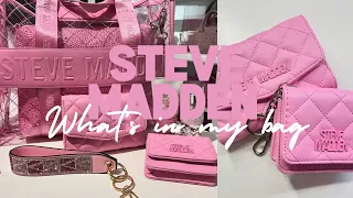 WHAT’S IN MY BAG|| STEVE MADDEN CLEAR TOTE + FONDANT PINK #trending #stevemadden #bagcollection