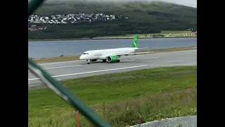 Widerøe Embraer E190 E2 ( LN-WEC ) landing and takeoff at Tromsø Langnes airport