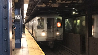 NYC Subway HD 60 FPS: Westinghouse Amrail R68 D Trains Via A Line @ 42nd Street - PABT (2/11/17)