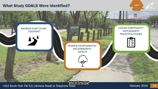 I-610 from FM 521 to Telephone Rd. virtual public meeting #2