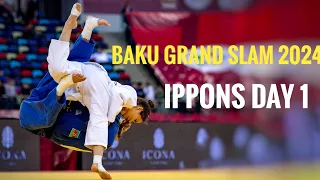 Judo Baku Grand Slam 2024. Ippons, Highlights Day 1.