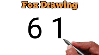 How to draw Fox from number 61 | Easy Fox drawing for beginners | number drawing