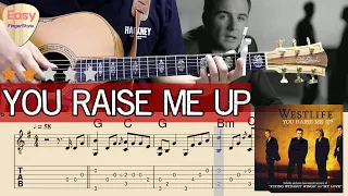 💗You Raise Me Up(Lyrics) - Westlife ,Secret Garden 💗 - Fingerstyle Guitar Tutorial - Tabs & Chords