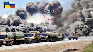 THE MOST TERRIFYING AIR ATTACKS! 200 Russian Ammunition Trucks Destroyed by US F-16s