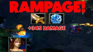 DOTA LINA RAMPAGE!!! DIVINE RAPIER  +345 DAMAGE (BEYOND GODLIKE)