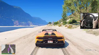 Mình thử lái Siêu xe Lamborghini trong GTA 5 với Vô lăng mới =))