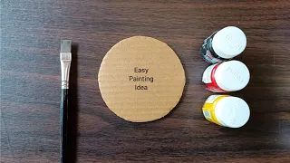 Poster colour painting easy/painting on waste cardboard/ASMR