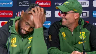 Siya Kolisi reacts to beating England in a nail-biter semifinal at the Rugby World Cup