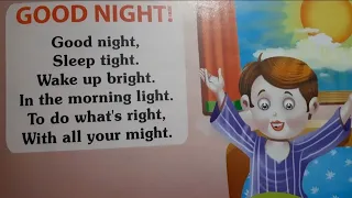 Good Night English Poem। LKG Rhymes । Poems For Kids In English । English Poem