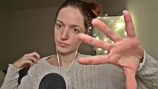 ASMR pure hand sounds with fabric scratching - dry and sensitive - finger fluttering, whispering