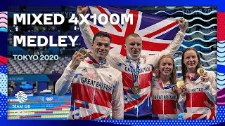 SWIMMING GOLD for Britain in FIRST EVER MIXED GENDER RACE | Tokyo 2020 Olympic Games | Medal Moments