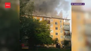 В доме на Маяковского выгорела крыша