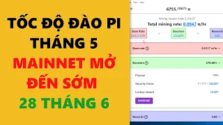 Tốc độ đào pi tháng 5 - mainnet mở đến sớm 28 tháng 6- achi kiếm tiền online