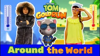 Around the World Mission in Talking Tom Gold Run (All Series)