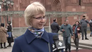 Palm Sunday in the Armenian Church in Moscow