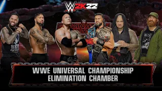 The Bloodline + The Rock Elimination Chamber Match #12 | WWE 2K22 | 4K