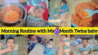 Mom Routine with Twins baby /Daily Routine with My 6 month old twins baby👶/Full Day vlog With babies